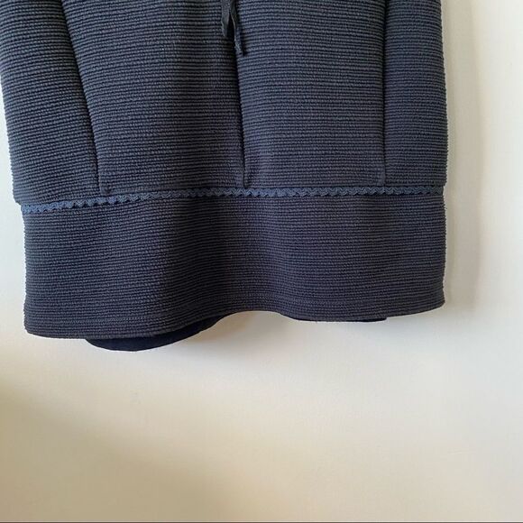Anthropologie-Maeve Ruffled Ottoman Ribbed V Neck Black Dress (Size:XS) - Picture 12 of 14